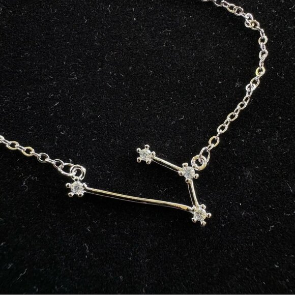 Zodiac Aries 925 Silver Necklace with CZ Accent Stones - Picture 6 of 6